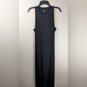 Express Black Sleeveless Maxi Dress with Mid-Back Cutout Large